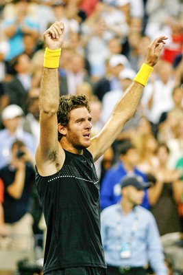 Juan Martin Del Potro celebrates US Open win