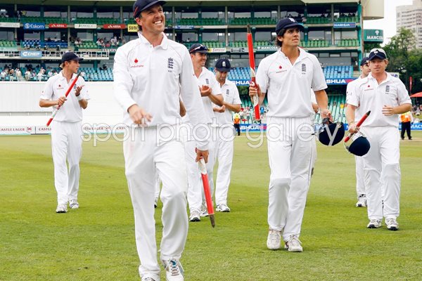 Graeme Swann leads England off at Kingsmead