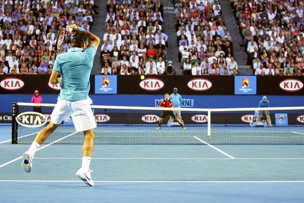 Federer v Hewitt action in Melbourne