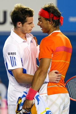 Andy Marray consoles Rafa after 1/4 Final 