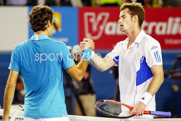 Andy Murray congratulates Roger Federer