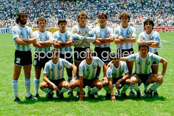 Argentina team line up for World Cup Final 1986