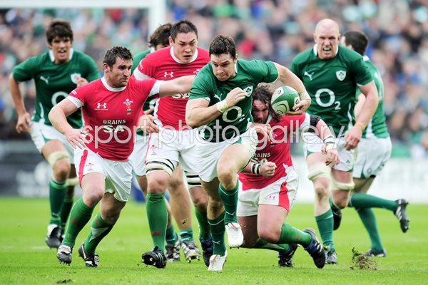 David Wallace charges forward - Ireland v Wales 