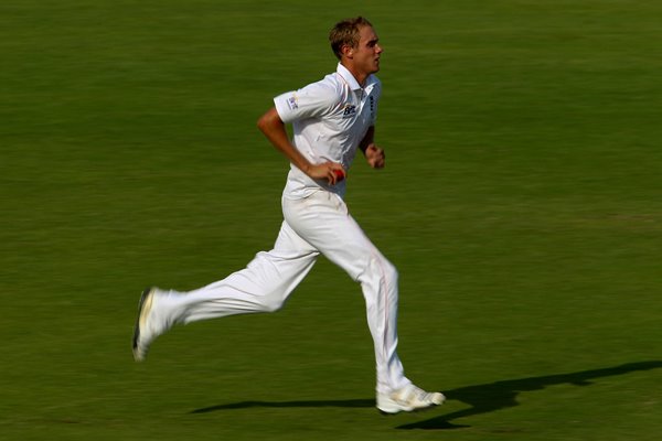 Stuart Broad runs in to bowl v Bangladesh 2010