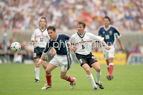 Lothar Mattheaus Germany v Predrag Mijatovic Yugoslavia