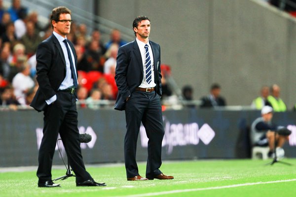 Gary Speed and Fabio Capello Wembley 2011