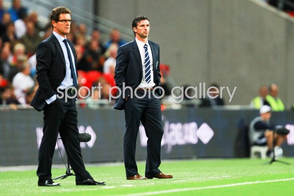 Gary Speed and Fabio Capello Wembley 2011