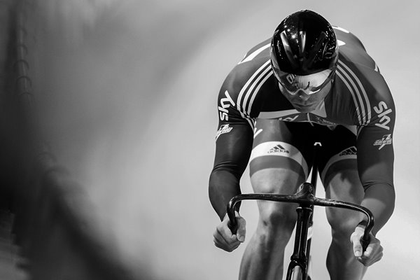 Sir Chris Hoy Classic Action Portrait 2010 - BW