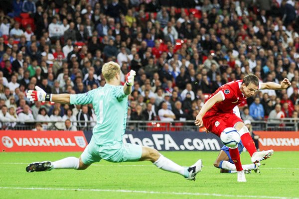Joe Hart super save England v Wales 2011