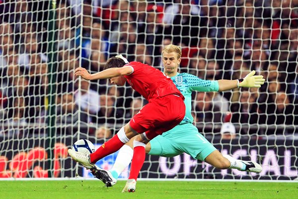 Joe Hart super save England v Wales 2011