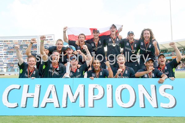 ICC T20 Mens World Cup - The victorious England team 