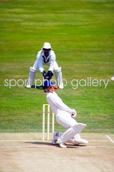 David Gower sniffs leather