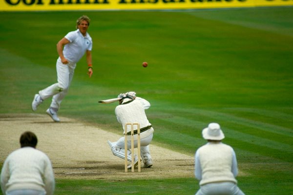 Wayne Phillips ducks Ian Botham bouncer