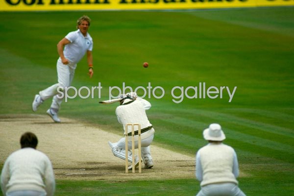 Wayne Phillips ducks Ian Botham bouncer