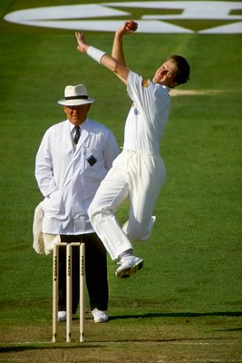 Dominic Cork bowling