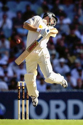 Steve Waugh avoids a bouncer