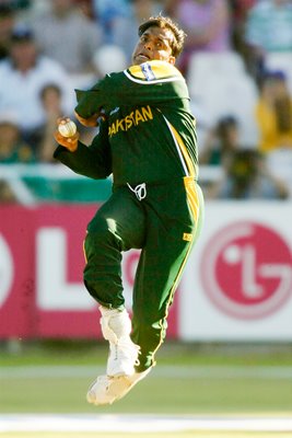 Shoaib Akhtar of Pakistan in action