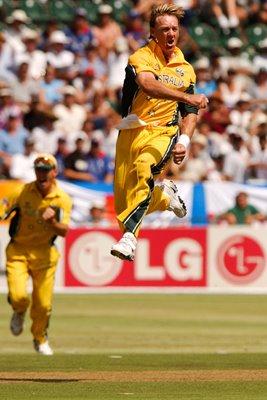 Andy Bichel celebrates 