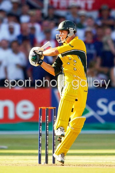 Michael Bevan of Australia hits out