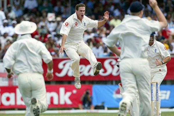 Simon Jones celebrates 