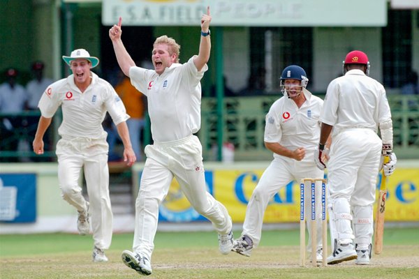 Matthew Hoggard celebrates Hat Trick