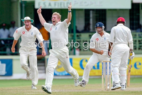 Matthew Hoggard celebrates Hat Trick
