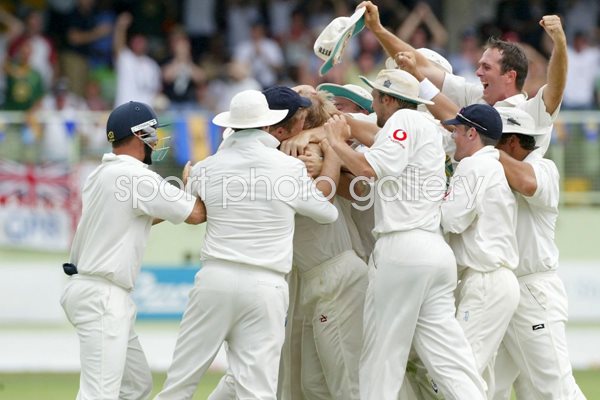England celebrates Hoggard Hat Trick