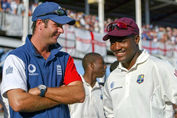 Michael Vaughan and Brian Lara 