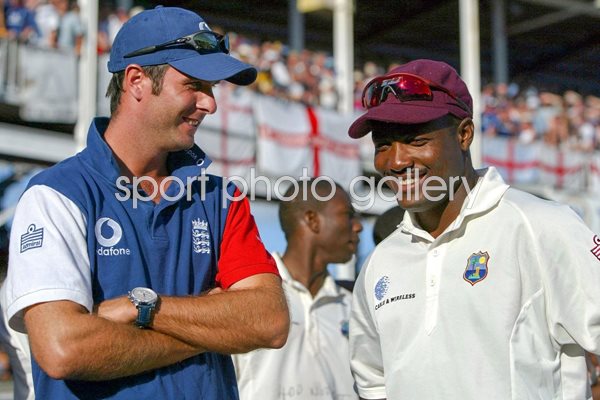 Michael Vaughan and Brian Lara 