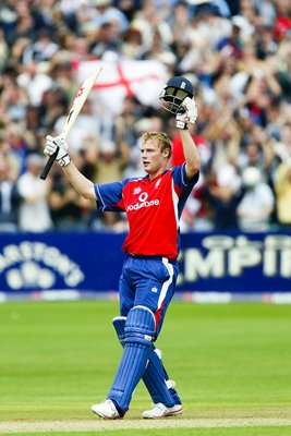 Andrew Flintoff celebrates 