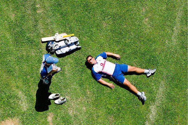 Darren Gough takes a break