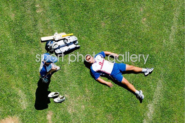 Darren Gough takes a break