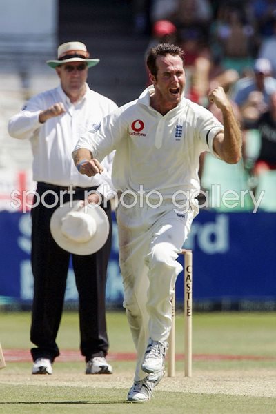 Michael Vaughan celebrates wicket