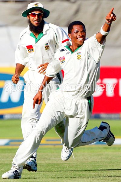 Makhaya Ntini celebrates 