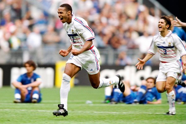 Thierry Henry celebrates France goal