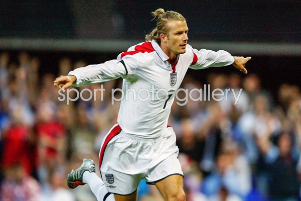 David Beckham celebrates 