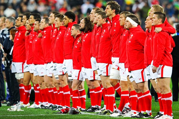 Wales team v South Africa RWC 2011