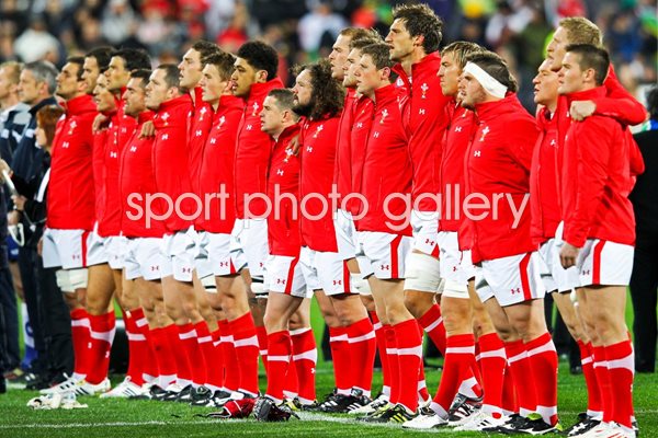 Wales team v South Africa RWC 2011 