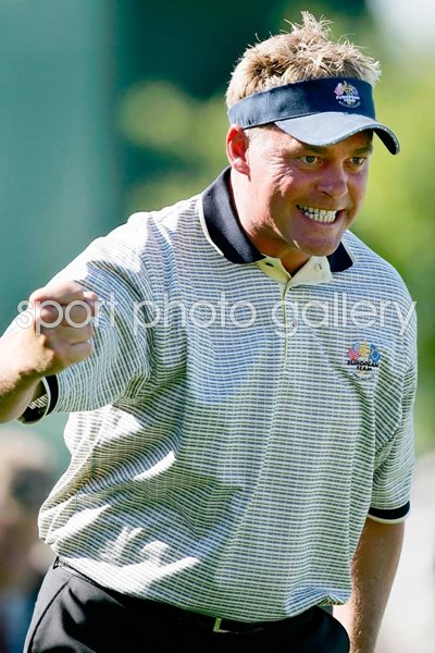 Darren Clarke celebrates Ryder Cup 2004