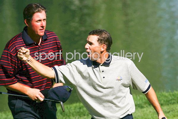 Sergio Garcia of Spain celebrates