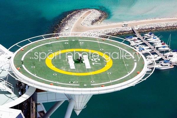 Tiger Woods On Top Of The Burj Al Arab