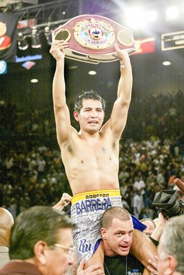 Marco Antonio Barrera celebrates