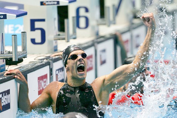 Ross Davenport of England celebrates 