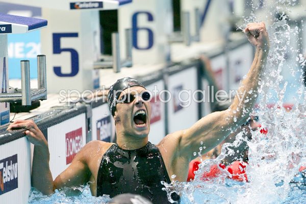 Ross Davenport of England celebrates 