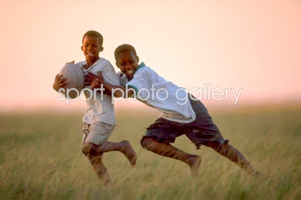 Children playing rugby
