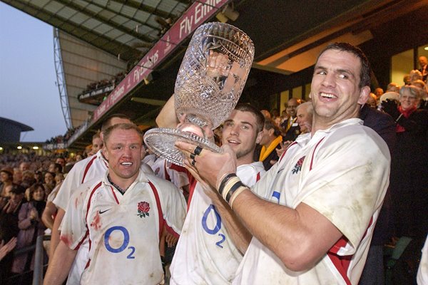 England celebrate with the Cook Cup 