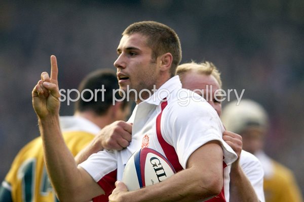 Ben Cohen celebrates try