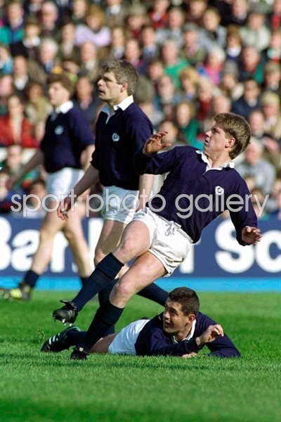 Craig Chalmers Scotland penalty v England Grand Slam Game Murrayfield 1990