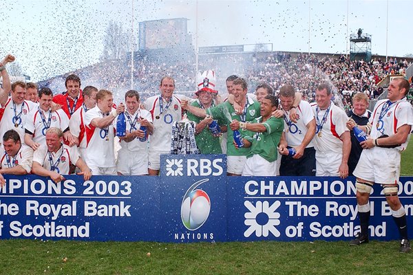 England celebrate winning the Grand Slam