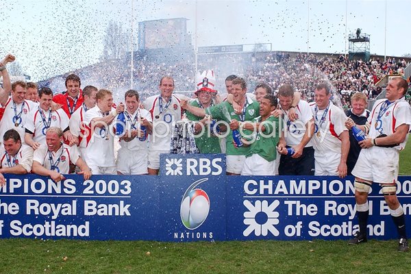 England celebrate winning the Grand Slam